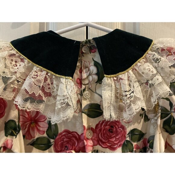 Vintage Little Princess Floral Rose Toddler Girls Dress Lace Size 3 Canada Made - Picture 6 of 12